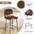 Upholstered Low Back 27.5" PU Leather Bar & Counter Stool With Metal Frame And Footrest, Modern Armless Bar Stools For Kitchen Island-1880126162