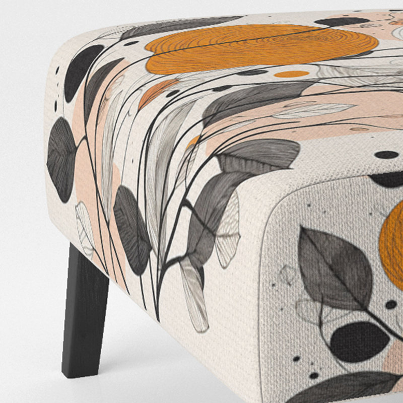 Chaise d'appoint rétro botanique Illustration de fleurs sauvages en terre cuite rétro