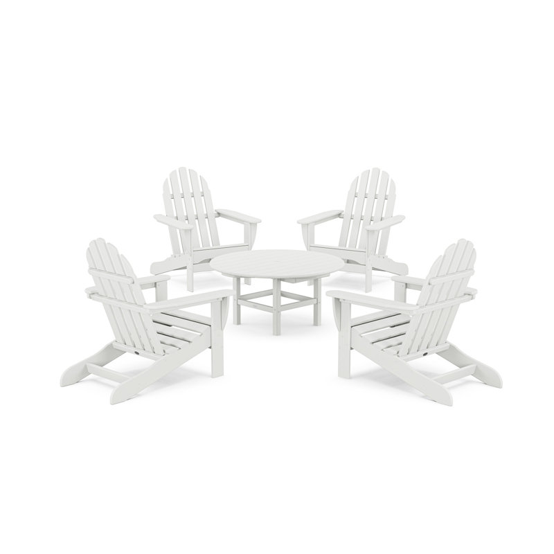 POLYWOOD Classic Adirondack Conversation Set, White