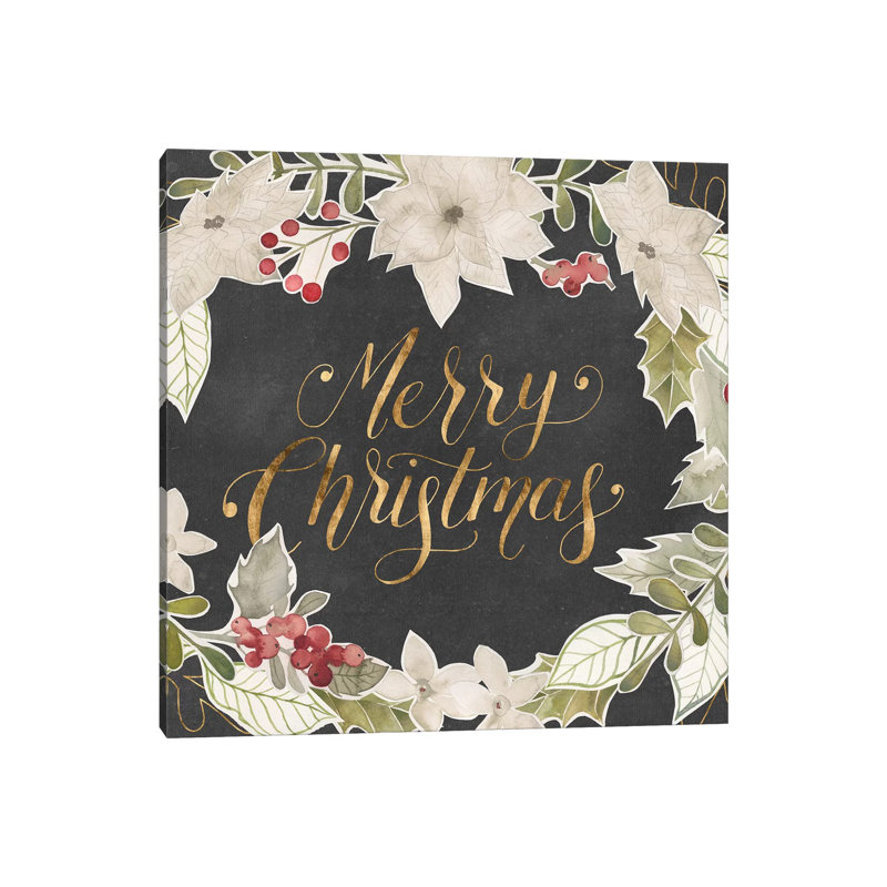 «Gilded Christmas Collection A» par Grace Popp - reproduction d'art textuel, Pas de tapis, Toile tendue