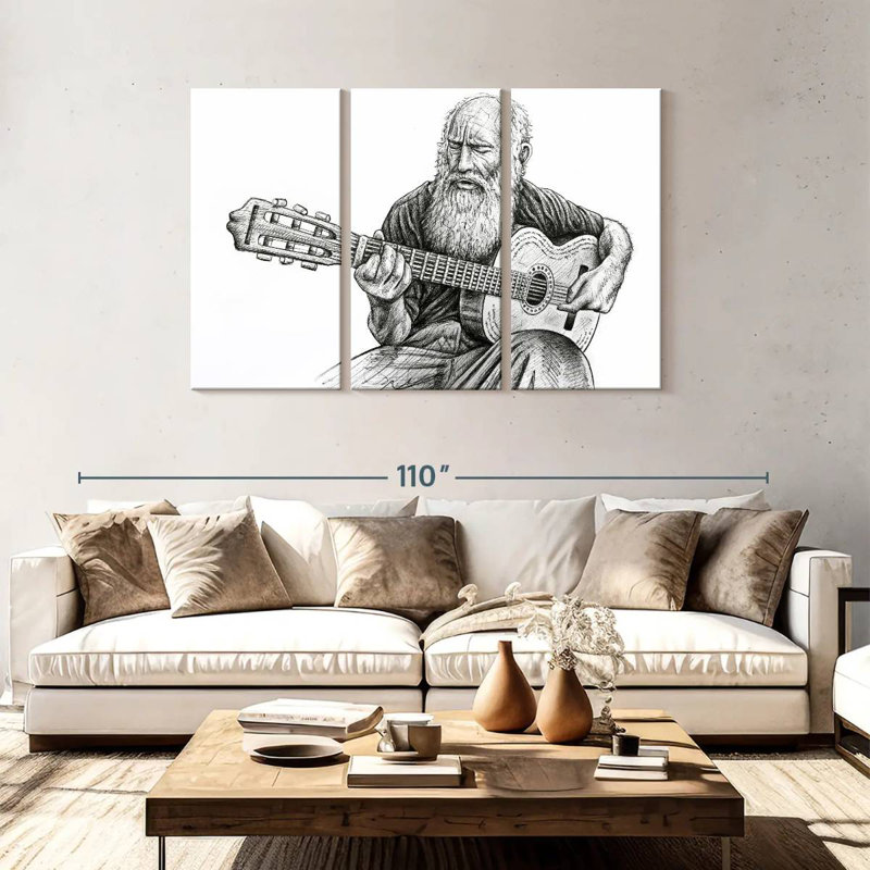 Abarca Old Man Playing, 48" H x 74" W