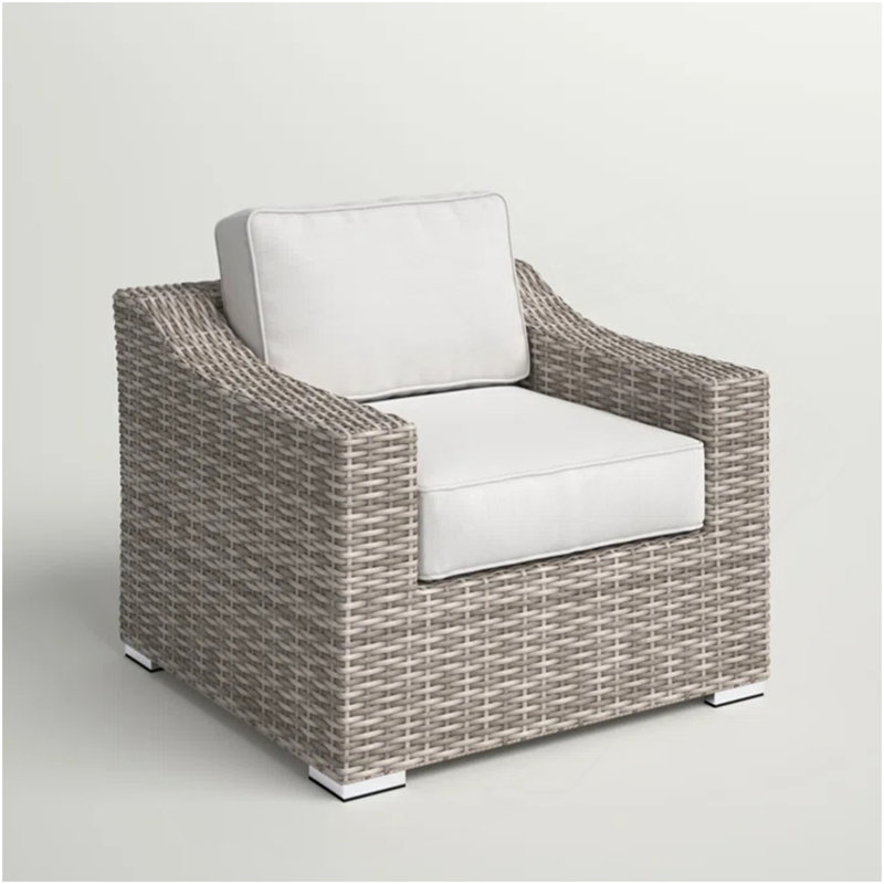 Fully Assembled Patio Chair With Cushions, Gray, Gray