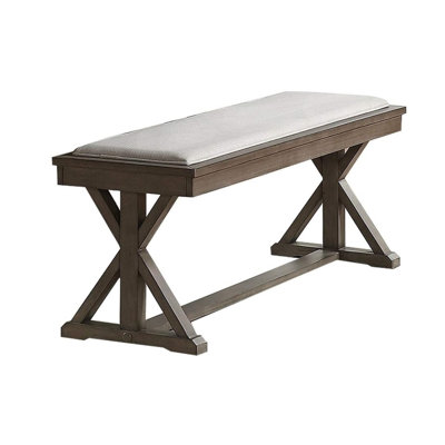 Banc de salle à manger contemporain en bois de frêne gris massif 1 pièce
