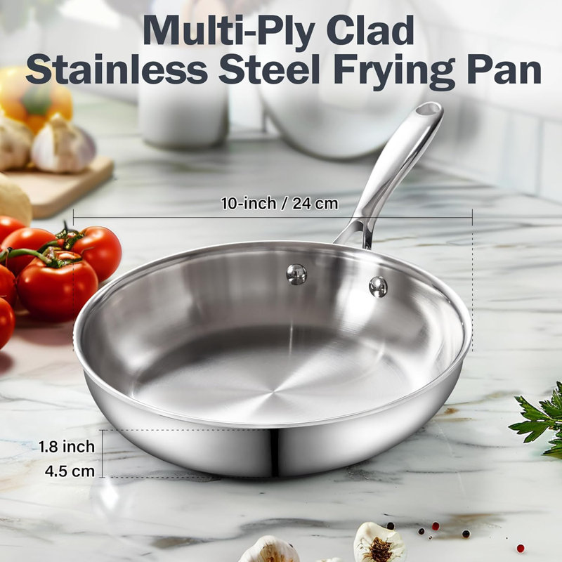 Ensemble de casseroles et de poêles en acier inoxydable à trois plis standard de Cooks