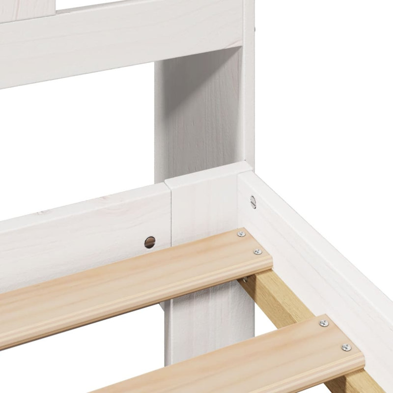 12-39 Solid Wood Bed, 140 x 200 cm, White