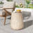Outdoor Cleme Carved Side Table, Lightweight Concrete, Multi-Functional, Durable and Stylish for Indoor and Outdoor Use-52095361