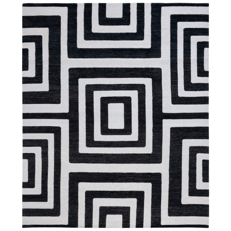 Santa Fe Silver/Black Area Rug