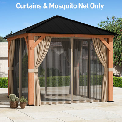 Modern Shades Universal 10' X 10'Mosquito Netting And Privacy Curtains Set Outdoor Patio Gazebo (For SKU NO. EEVB1027)
