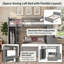 Lit mezzanine double avec lit simple, bureau, tablettes et garde-robe gris-1951398026