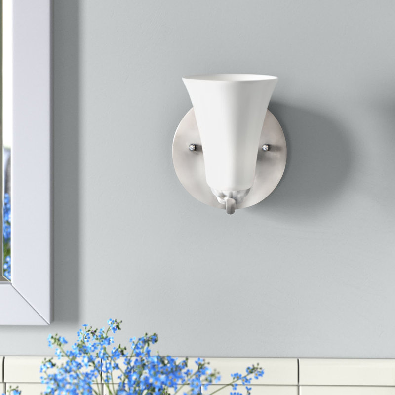 Éclairage de salle de bain 1 lumière à intensité variable Lavallley, Nickel satiné