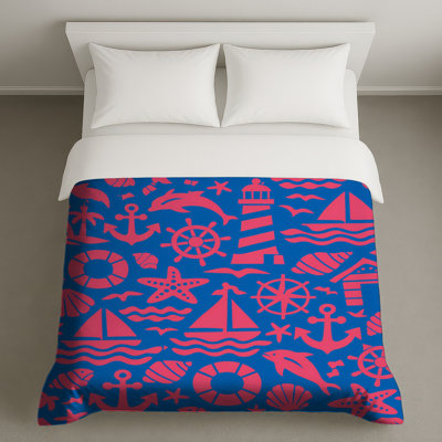 Housses de couette à motif d'icônes nautiques