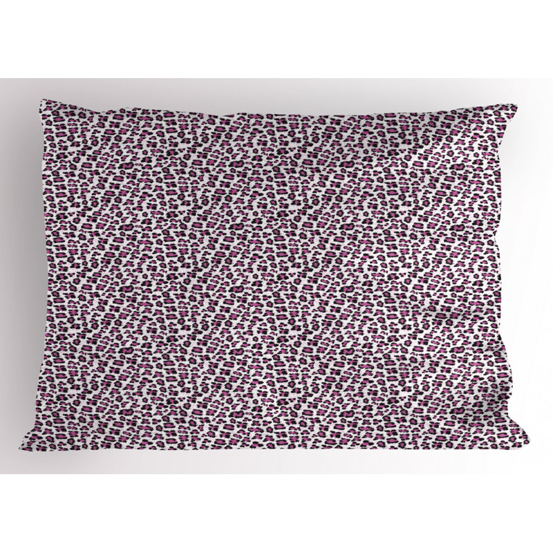 King Size Pink Leopard Print Polyester Pillow Sham