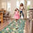 Washable Living Room Area Rug : Large Vintage Floral Bedroom Rugs Non-Slip Stain Resistant Carpet for Dining Room Kitchen Soft Thin Low Pile Indoor Home Decor Floor Mat for Playroom(Green)-111242024