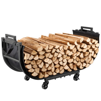 Firewood Rack Outdoor Heavy Duty, 32 Inch Log Rack For Outside Inside, Rustproof Wood Storage Holder With High-Capacity, Sturdy Firewood Stand For Patio, Backyard, Fireplace & Tool Organization