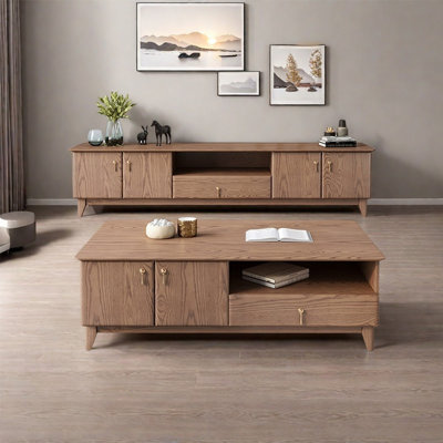 Table basse de style nordique avec meuble télé classique