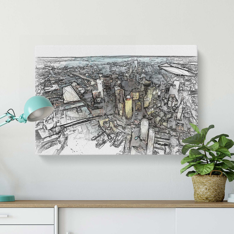 Boston Massachusetts in Abstract - Wrapped Canvas, 35cm H x 50cm W x 3cm D