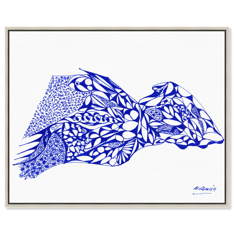 Manuel Roman - Swell Of The Sea Print by Oliver Gal, 21"H x 25"W, Silver Floater Frame