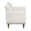 Causeuse beige contemporaine, coussin et dossier rembourrés confortables, pieds en bois massif, structure en contreplaqué, rembourrage en mousse sur les ressorts ensachés, tissu texturé, coussins de siège réversibles attachés,