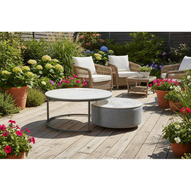 Table basse d'extérieur moderne Serene - gris, Gris