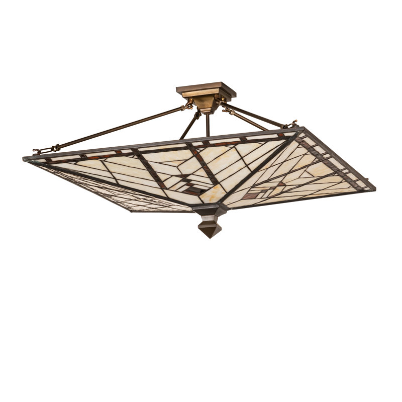 30" Square Prairie Mission Inverted Semi-Flushmount
