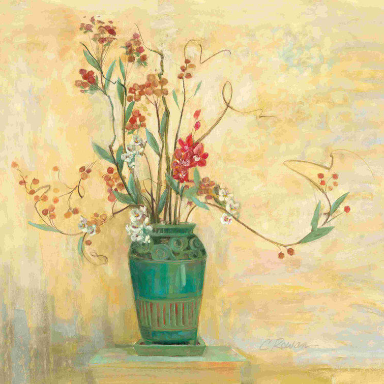 Simple Flowers Simple Vase - Wrapped Canvas Painting Winston Porter Size: 20 H x 20 W x 1.25 D