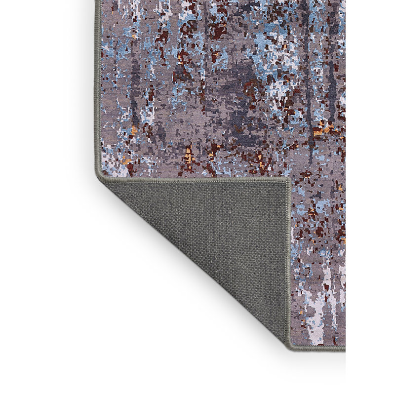 Tapis abstrait bleu / brun, Rectangle 5 pi x 8 pi