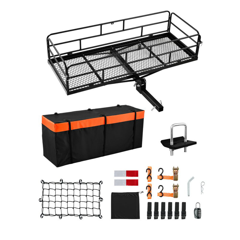 Porte-bagages d'attelage pliable 500 lb avec filet