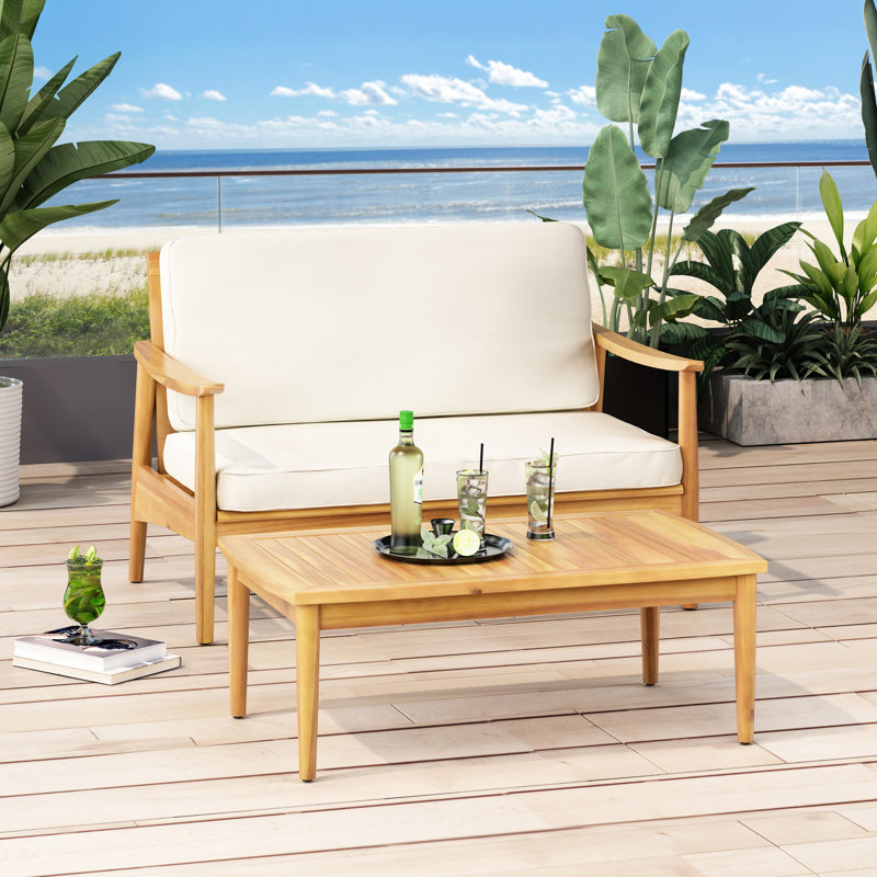 Table basse polyvalente en bois et pour divers espaces extérieurs Une atmosphère agréable, Beige