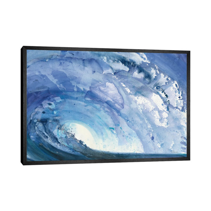 Barrel Wave by Albena Hristova - Painting on Canvas, 152.5 cm H x 101.5 cm W, Black Framed