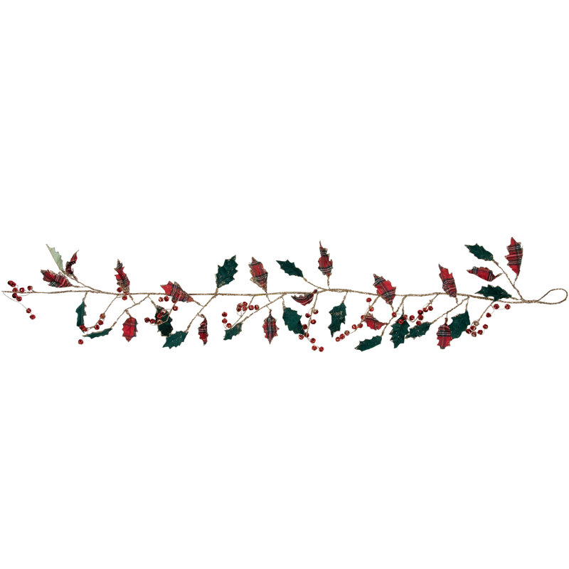 6'' in. Faux Holly Garland