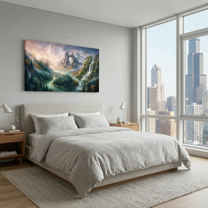 Paysage fantastique, art mural sur toile, ensemble de 1, 4824