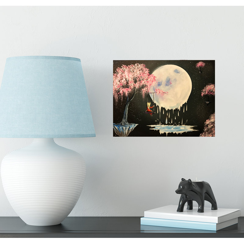 «Tree Swing Melty Moon» par Ed Capeau - reproduction d'art, H 16 po x l 12 po x P 0,15 po, Toile tendue, Pas de tapis