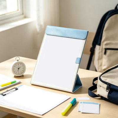 A chopper Standable Magnetic A4 Clipboard Folder With Pen Loop Color Block Foldable Writing Board Multi-purpose Document Organizer For School Exam Papers Office Notes