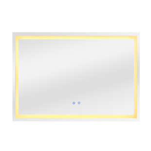 36X50 LED Bathroom Mirror with Lights, Anti-Fog, Dimmable, Backlit Front Lit, Smart Bathroom Vanity Mirror, Memory Function, Shatterproof, Tempered Glass (Horizontal/Vertical)