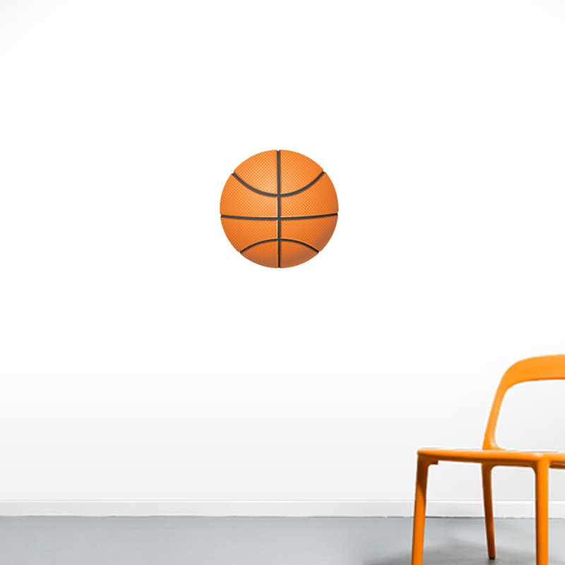 Décalcomanie murale basket, H 12 po x l 12 po