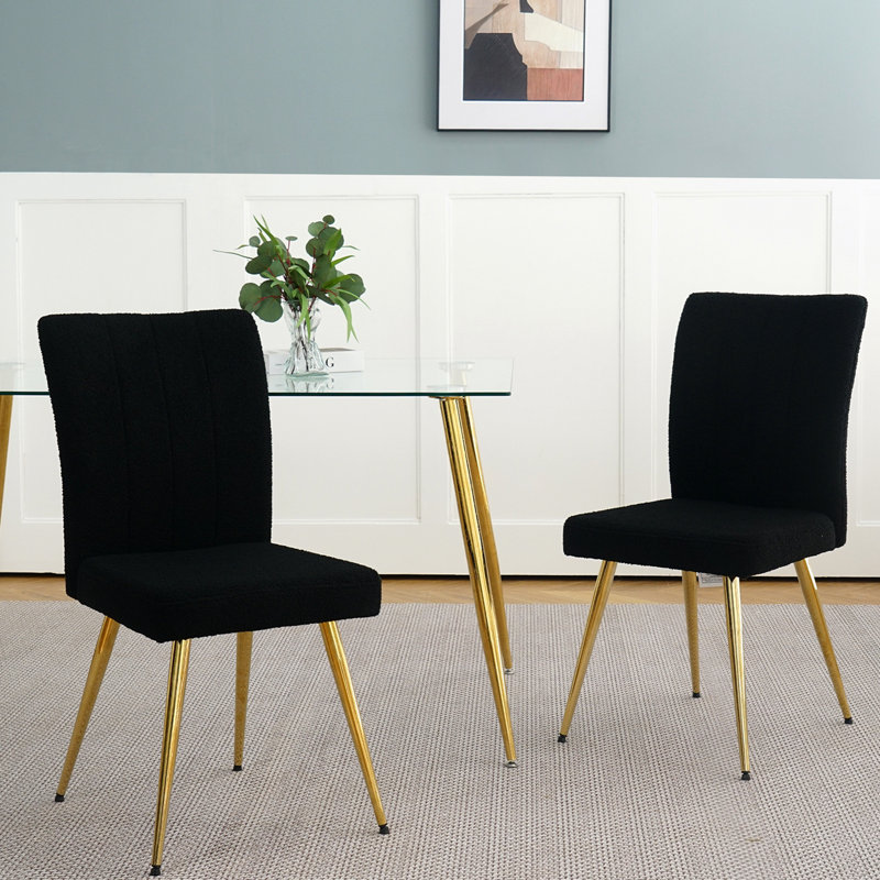 Ensemble de 4 chaises rembourrées Mosese, Noir