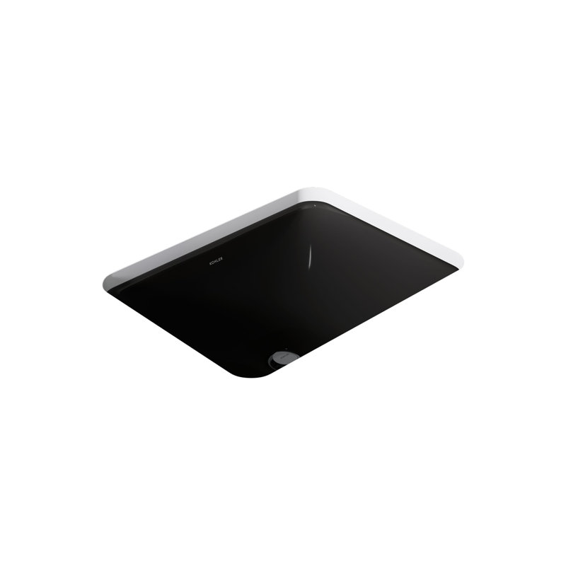 Lavabo de salle de bain rectangulaire encastré 20-1/4 po avec débordement Caxton™ de Kohler, Noir