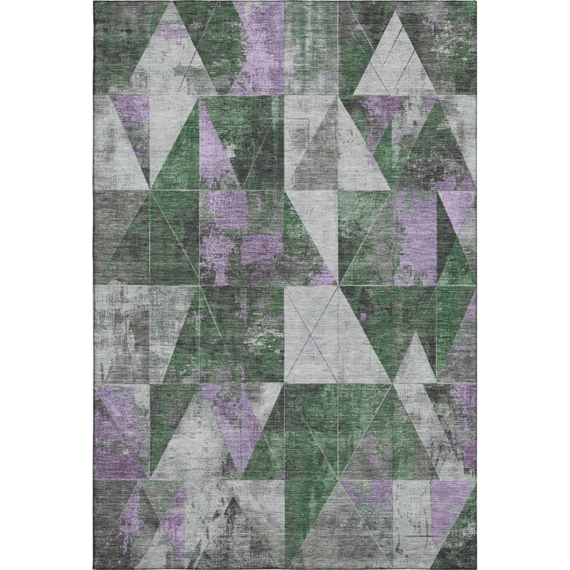 Premium Machine Washable Fairwood AMF1888 Geometric Rug, Rectangle 10' x 14'