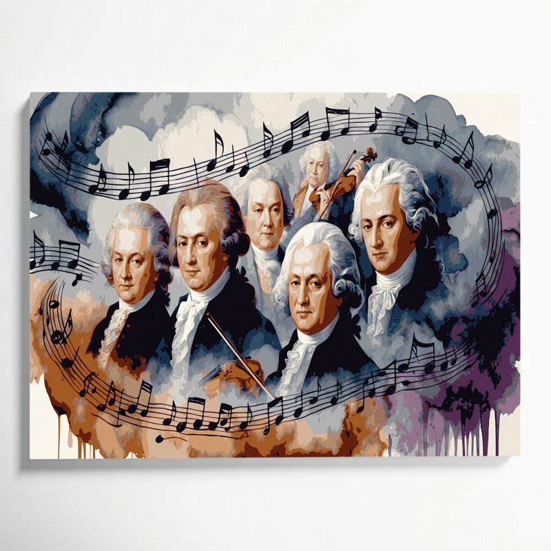 Music Classical Composers Brown Canvas Wall Art