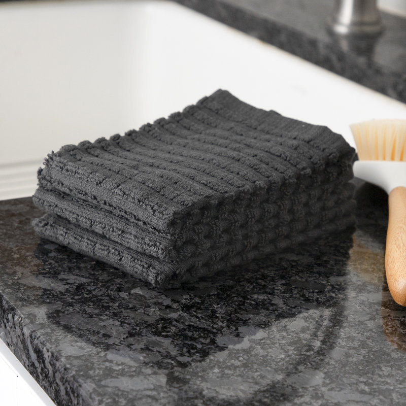 Cotton Waffle Dish Cloth Kitchen Towel, Graphite