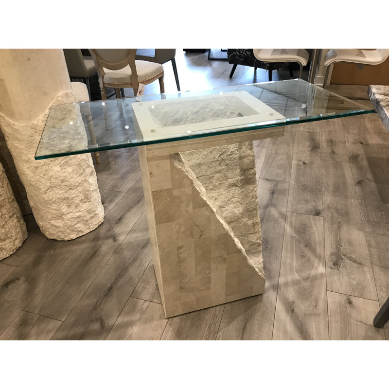 Minton 90cm Glass Top Console Table
