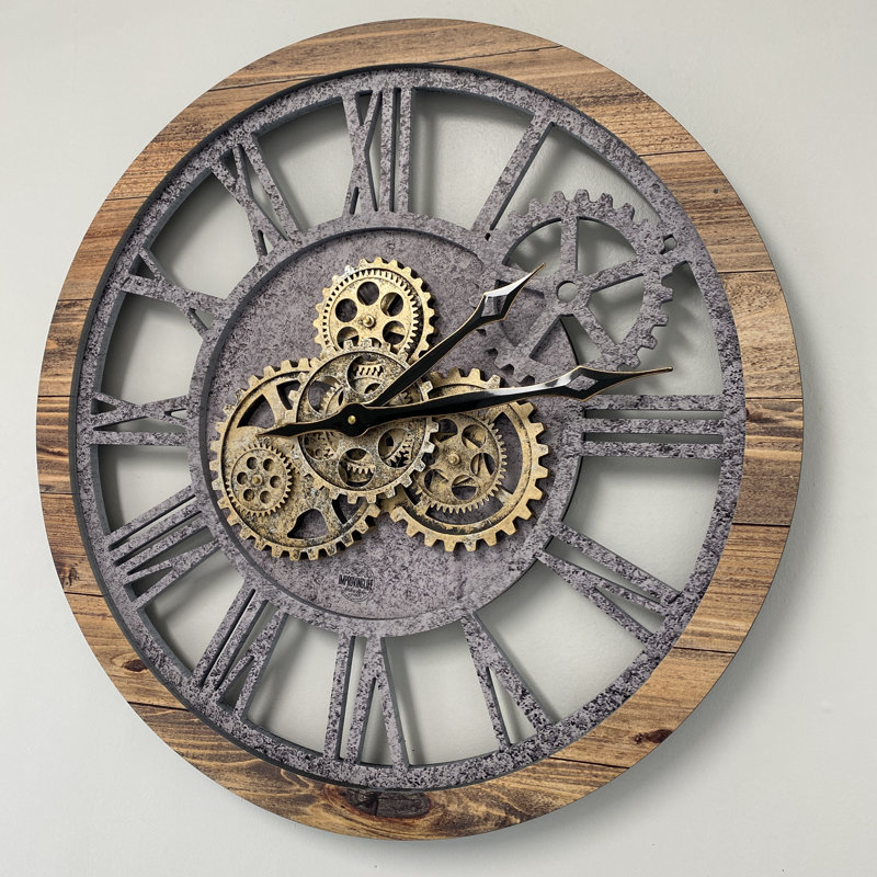 Solid Wood Wall Clock, Wood Stone