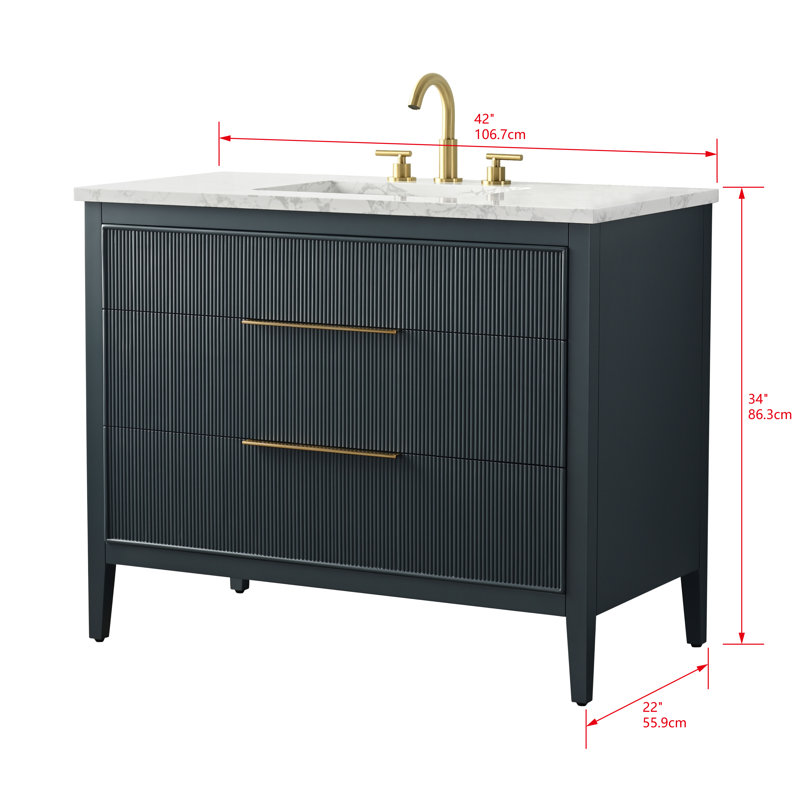 Emma 42" W Single Vanity, Vintage Blue