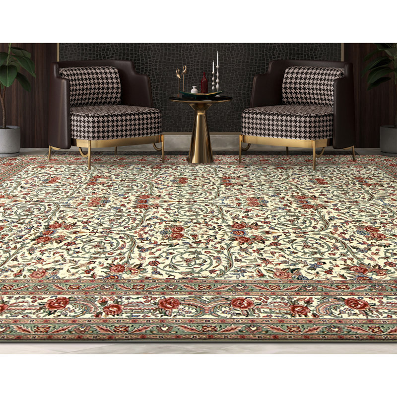 Tapis rectangulaire en laine noué à la main