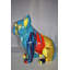 Statue bouledogue français à l'apparence de graffiti avec verres en résine, Jeffersonville Home Decor, L 19 po x l 12 po x H 19 po