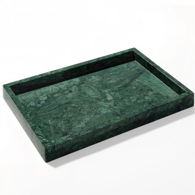 Plateau en marbre naturel véritable pour salle de bain, plateau de meuble-lavabo en pierre de marbre véritable, plateaux de rangement de luxe pour cuisine, meuble-lavabo, décoration intérieure, commode, non-résine, non-céramique (vert foncé)