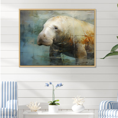 Humble lamantin gris sur toile