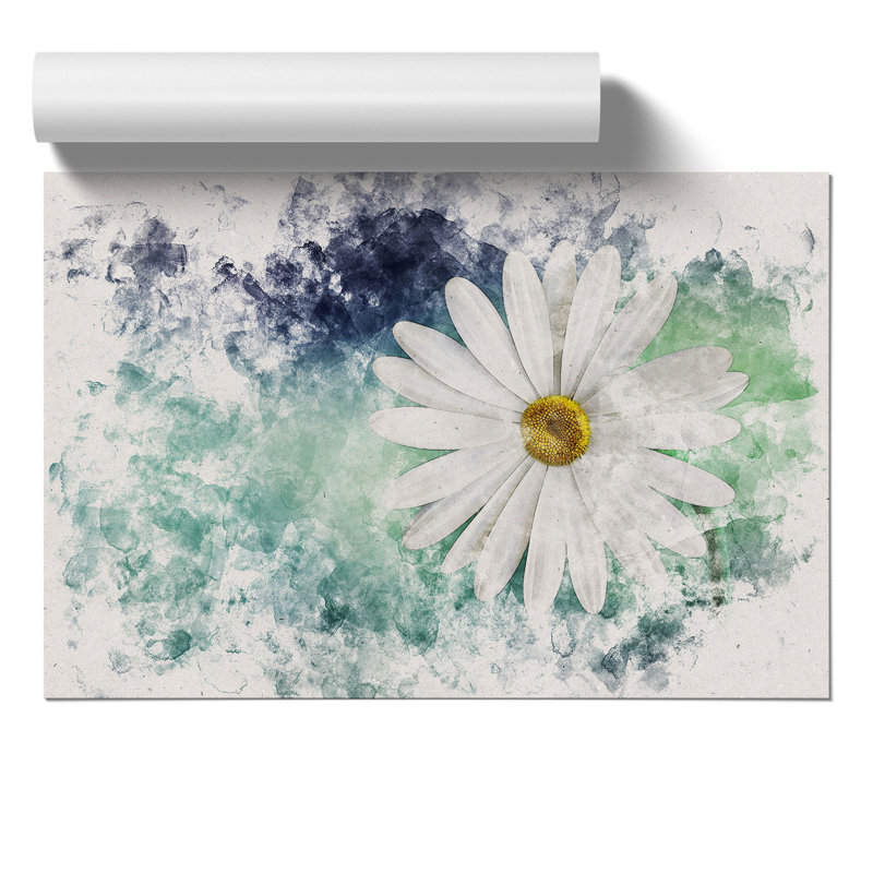 White Daisy Watercolour - Frameless Print, 42cm H x 59cm W x 0.1cm D