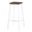 Tabouret de bar carré en métal et bambou grain de bois pressé rétro - ensemble de 2