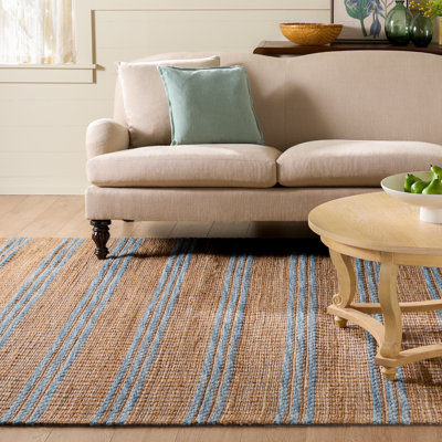 Martha Stewart 9525, jute touffeté à la main à 40%; 40% laine; Tapis rayé 20% coton